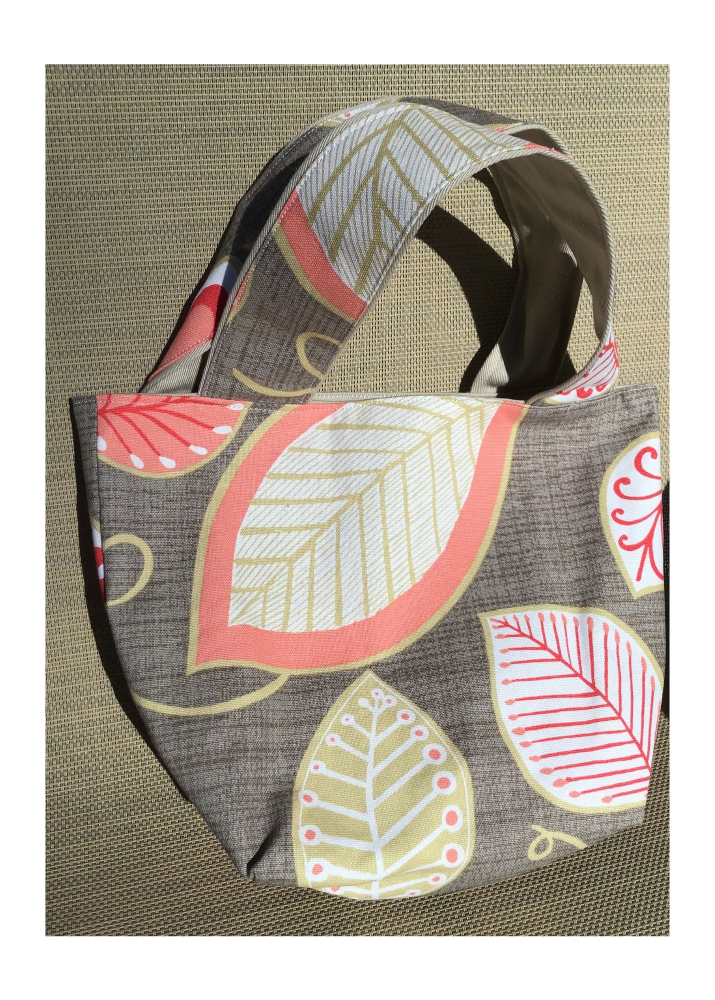 Mother & Daughter Pink Leaves of Fall tote bags