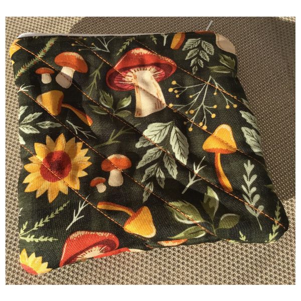Mushroom Flower Patch large pouch