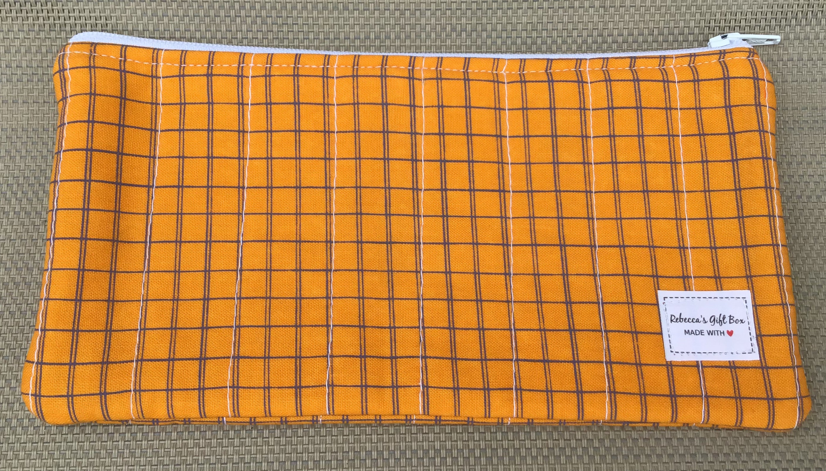 Orange Square Block pencil pouch/case
