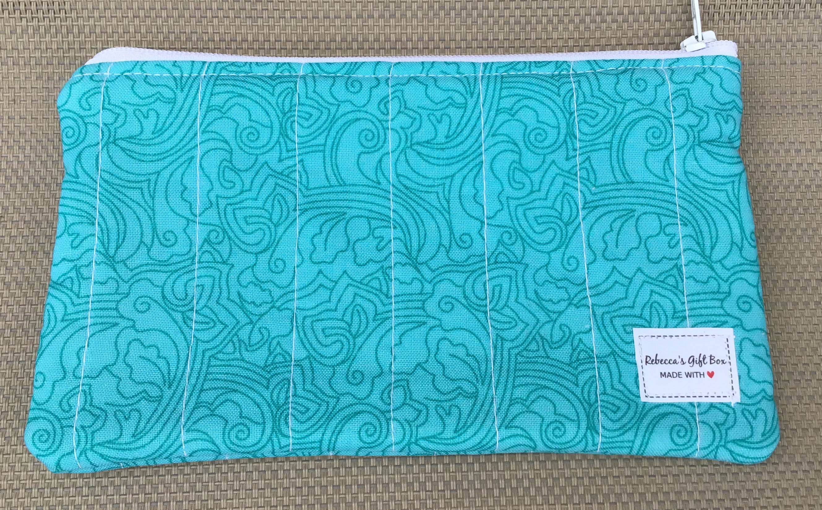 Teal Lines pencil pouch/case