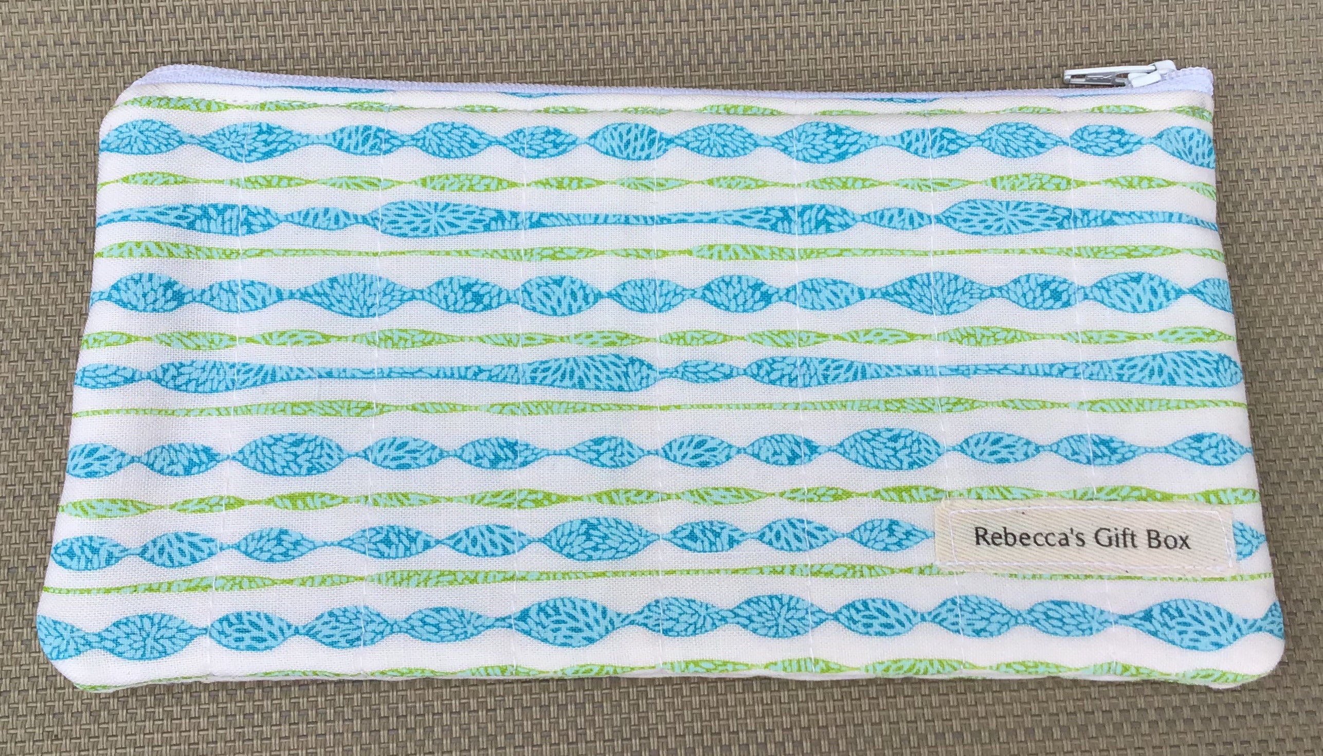 Aqua Teal Wave pencil pouch/case