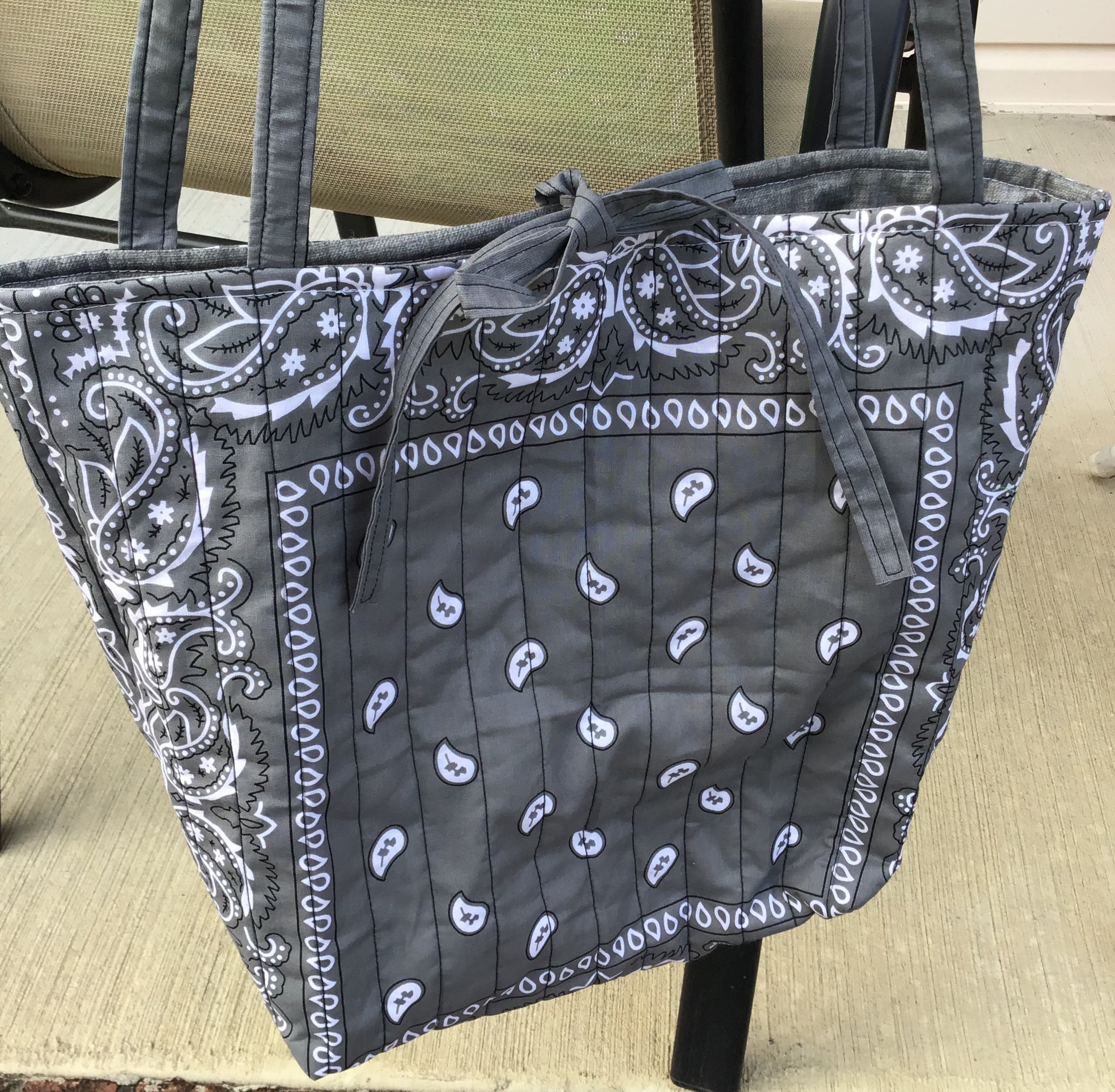 Gray Bandana Tote bag