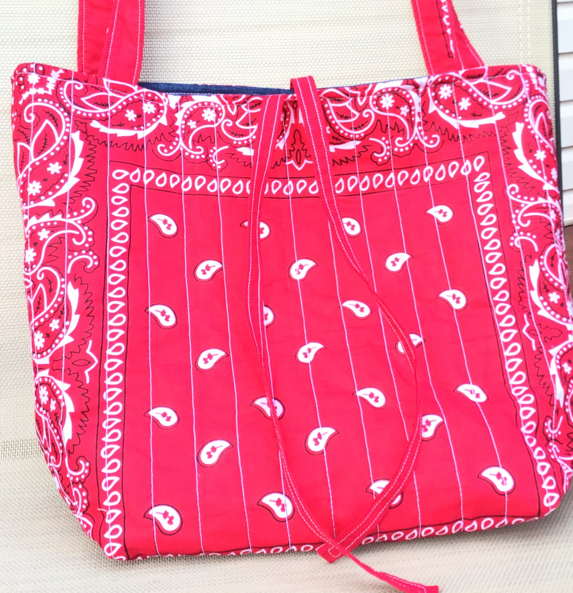 Dark Red Bandana Tote bag