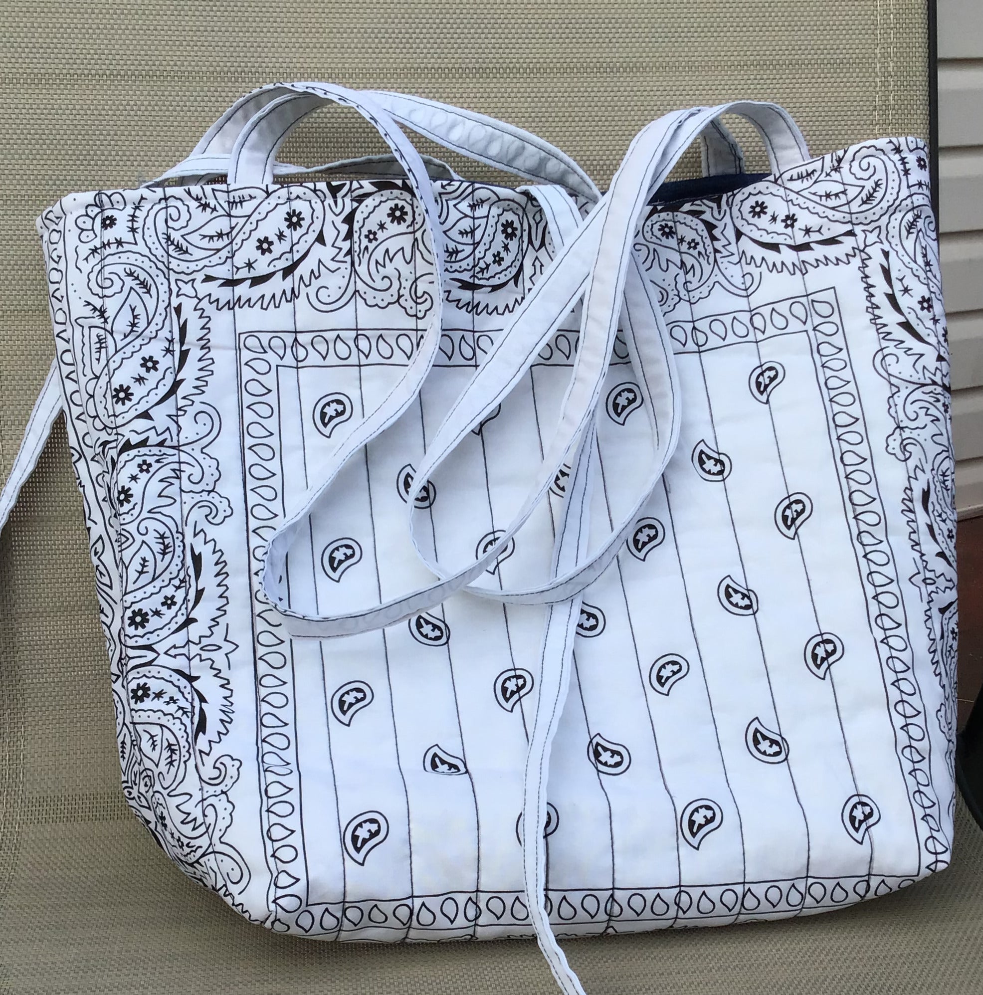 White Bandana Tote bag