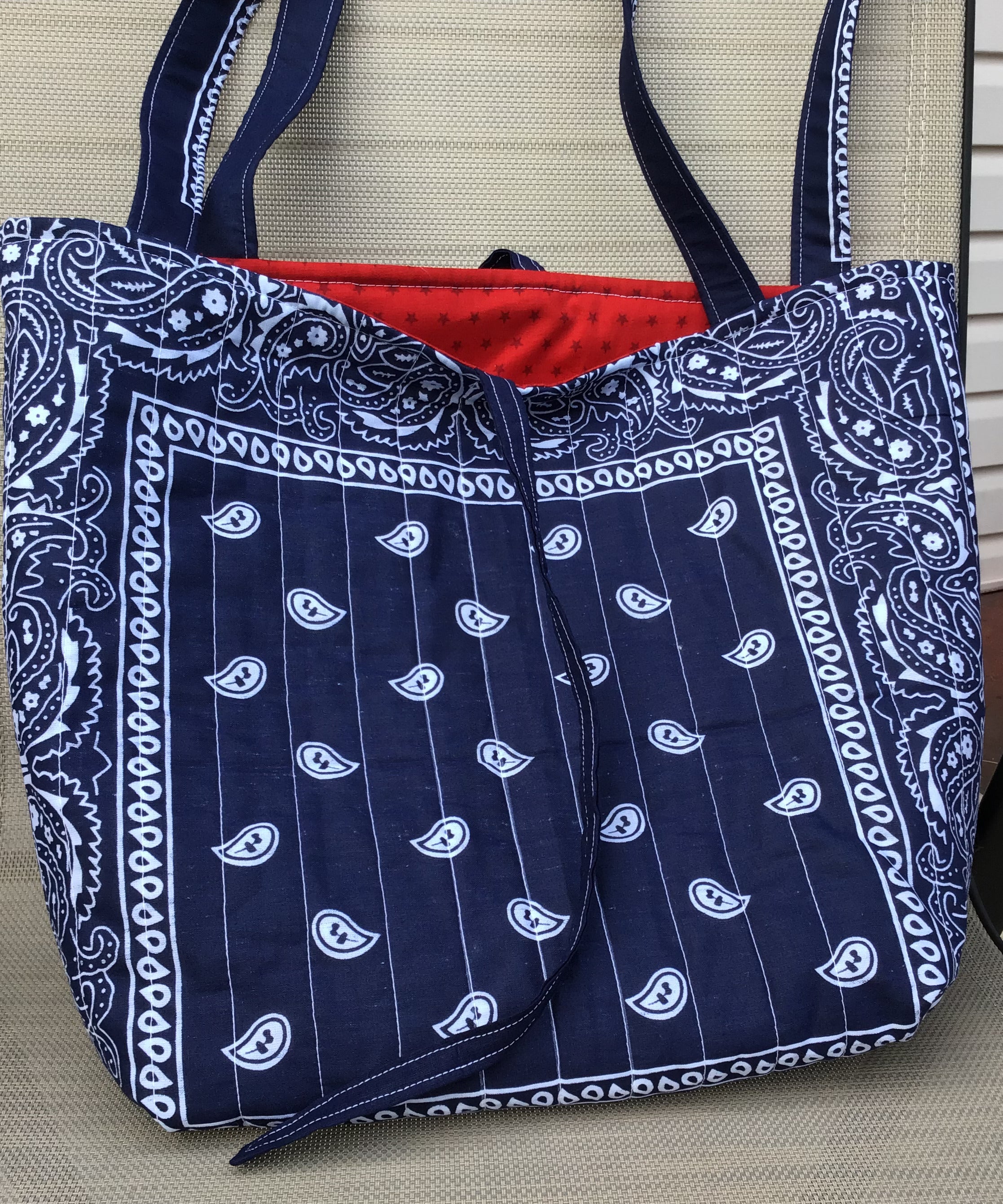 Navy Blue Bandana Tote bag
