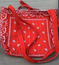 Bright Red Bandana Tote Bag